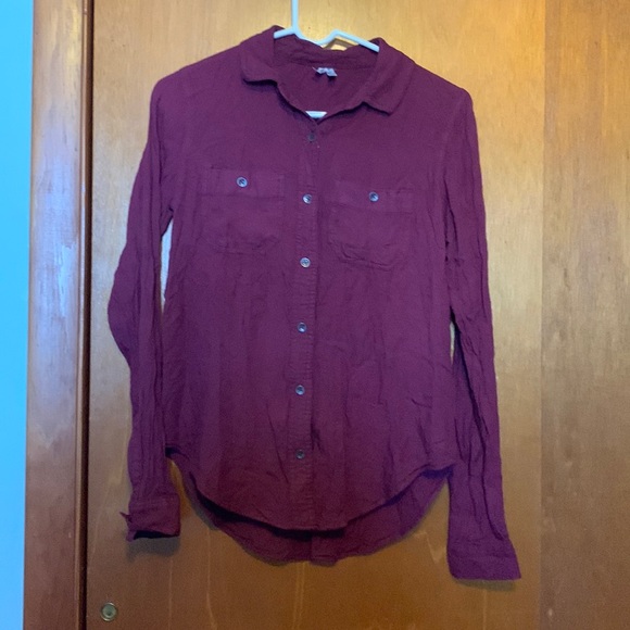 Mudd Tops Maroon Button Up Shirt Poshmark